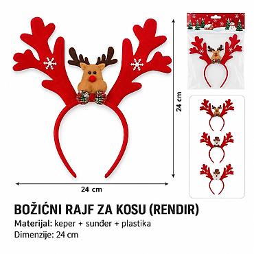 KMT Božićni rajf sa rogovima irvasa 293506 Praznični dodatak za kosu