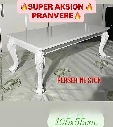 prodajem decu: Elegantan pravougaoni klub sto, bele boje, sa sjajnom (high‑gloss) — 1