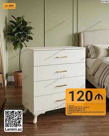 Komodlar: Məhsul: Komod (Kod: 3660) - Ölçülər: Dərinlik 40 sm × Hündürlük 100 — 1