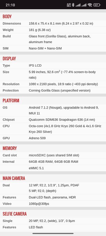 Redmi: Redmi Note 5 Pro, 64 GB, rəng - Boz, Barmaq izi, Face ID, Sənədlərlə — 10