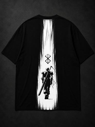 ag koynek: Qara qrafik T‑shirt kolleksiyası – anime/manga ilhamlı dizaynlar — 3