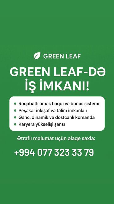 cay fabrikine işçi teleb olunur: Satış məsləhətçisi tələb olunur, İstənilən yaş, Təcrübəsiz, İşəmuzd ödəniş