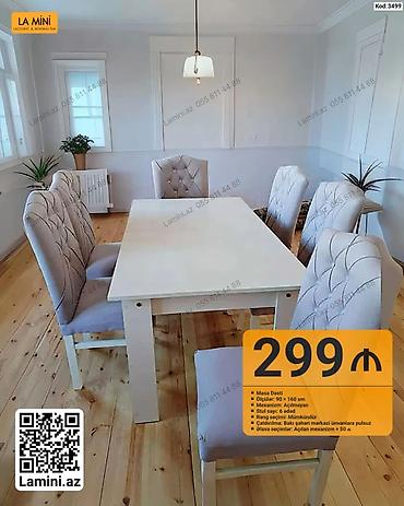 LA MINI masa dəsti - Tərkib: 1 masa + 6 ədəd yumşaq oturacaqlı stul - lalafo.az -da LA MINI masa dəsti - Tərkib: 1 masa + 6 ədəd yumşaq oturacaqlı stul -