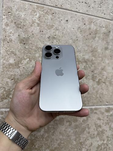 apple zone: IPhone 15 Pro, Б/у, 128 ГБ, Natural Titanium, Защитное стекло, Чехол, 88 % — 3