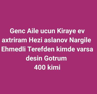 həzi aslanov kirayə evlər: Makler deylem Ozum ucun Istiyrem