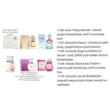 Ətriyyat: Heftelerle qalici 50 ml fransuski qadin etirleri, paltari yu geyin — 14