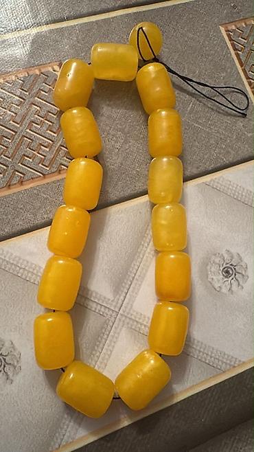 təsbeh: Sarı rəngli iri boncuklardan ibarət təsbeh/aksesuar - Material: sarı — 1