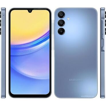 samsun s4: Samsung Galaxy A15, 128 ГБ, цвет - Голубой, Отпечаток пальца, Две SIM карты