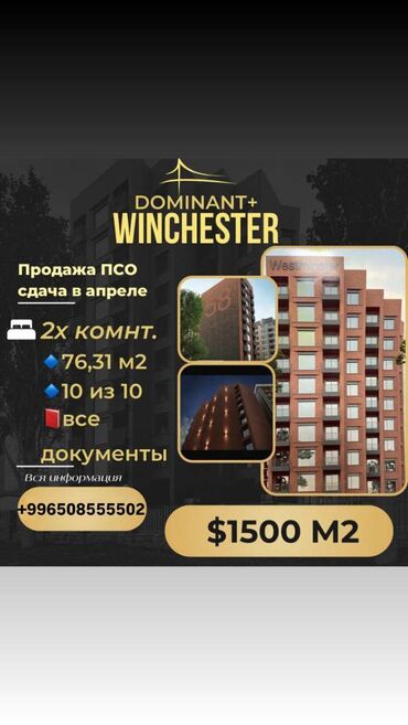 Продажа квартир: 2 комнаты, 76 м², Элитка, 10 этаж, ПСО (под самоотделку)