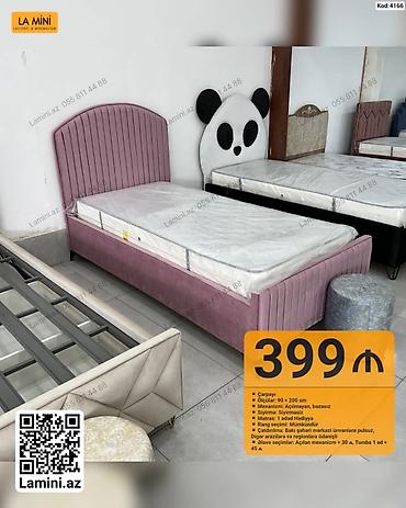 Ev və bağ: Məhsul: Çarpayı (Kod: 4166) - Ölçü: 90 × 200 sm - Mexanizm — 1
