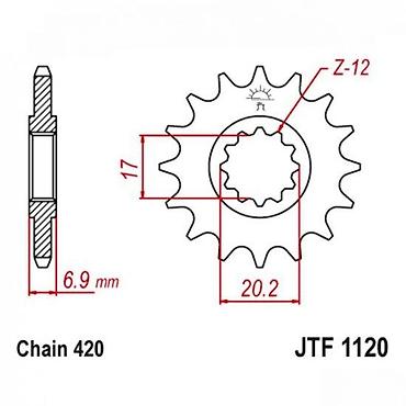 a1: === PART 1: TEXTUAL DESCRIPTION === Prednji lančanik JTF 1120 sa 12 — 1