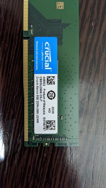 338 объявлений | lalafo.kg: Оперативная память DDR4 8GB PC-21333 (2666MHz) CRUCIAL, новая, не