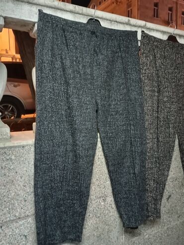 Qadın şalvarları: Qadınlar üçün isti palto parçasından rahat xoşagəlimli cibli beli — 2