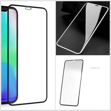 цветное стекло: Cтекло для iPhone XR, защитное, c рамкой, размер 6,9 см х 14,4 см