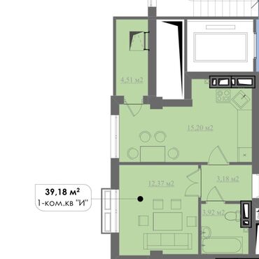Продажа квартир: 1 комната, 3918 м², Элитка, 10 этаж, ПСО (под самоотделку)