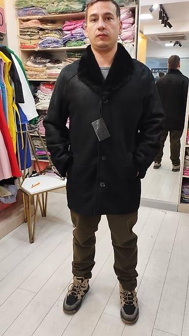 Дубленки: Мужская дублёнка из натуральной овчины - Цвет: глубокий чёрный. - — 3