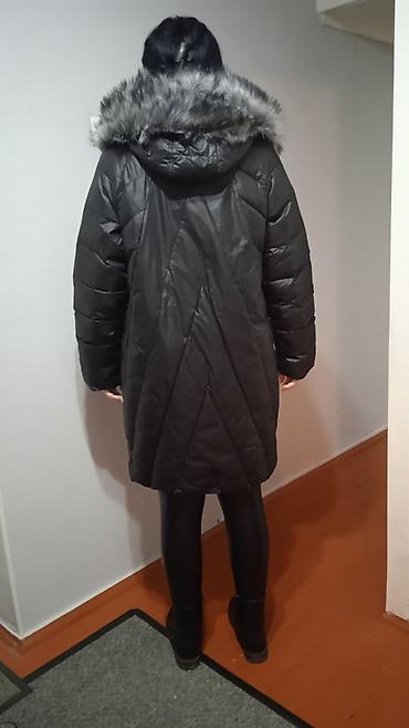пальто xl: Пуховик, По колено, С капюшоном, 3XL — 4