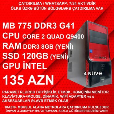 Masaüstü kompüterlər və iş stansiyaları: ⭐TƏK KEYS - 135 AZN ⭐19” Yeni Monitorla dəst - 235 AZN
