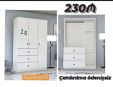 tek şifaner: Yeni, 3 qapılı, Siyirməli, Ağ, Açılan, Düz dolab — 1
