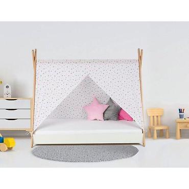 reserved patike: Krevet sa Nadstrešnicom i Dušekom 180x80 cm – Tipi, beli - Dizajn — 1