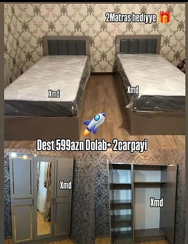 carpayl: 2 təknəfərlik çarpayı, Dolab, Yeni — 1