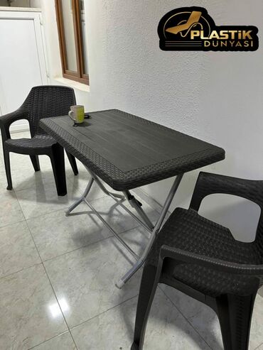 heyet ucun oturacaqlar: Yeni, Dördbucaq masa, Açılan, Stullar ilə, Plastik, Türkiyə