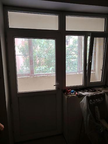 PVC plastik balkon qapısı və pəncərə sistemi 98x240 qapidi 98x147