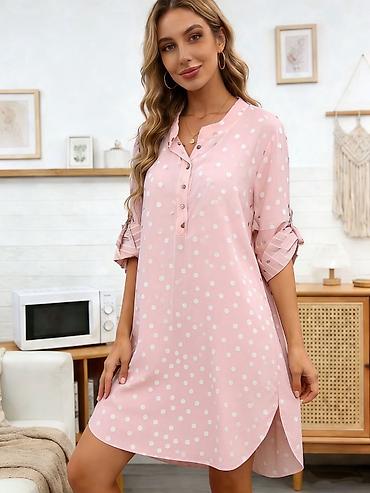Haljine: Haljina-košulja sa tufnama - Model: ležerna A-linija, dužina iznad — 7