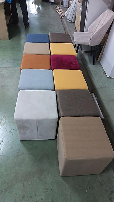 divan pufik: Rəngbərəng yumşaq kub puflar - Forma: kvadrat/kub - Tətbiq: qonaq — 3