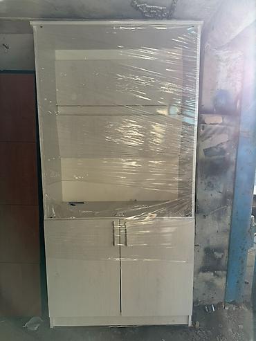 mini kassa: Ağ rəngli vitrin-dolab - Material: laminat/MDFlam tipli ağ dekorlu — 1