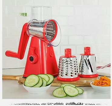 Ostala kuhinjska oprema: Ručna rotaciona seckalica/rende sa 3 nastavka - Multifunkcionalni — 7