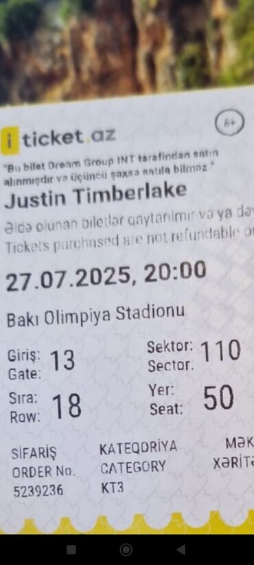 İnformatika: Konsert bilet Justin Timbrlenk