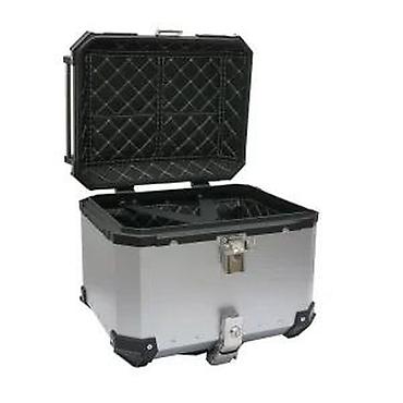 msr x6: Čvrsti aluminijumski top box u srebrnoj boji sa crnim plastičnim — 3