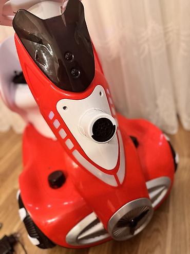 Uşaq üçün elektrik maşınları: Uşaq üçün elektrikli ride-on skuter - Rəng: qırmızı/ağ - — 7