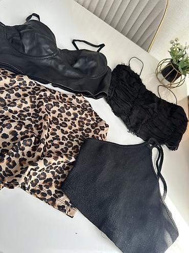 xonca desti: - 4 ədəd trendy top bırlıkde 15azn - Qara “leather look” bralet – — 1