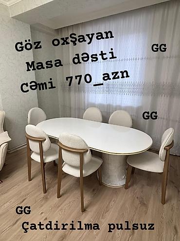 Yeni və Sifarişlə Masa dəsti 770_azn Masanin ölçüsü 2×1 Rəng seçimi lalafo.az -da Yeni və Sifarişlə Masa dəsti 770_azn Masanin ölçüsü 2×1 Rəng seçimi