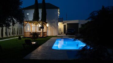 Uzunmüddətli kirayə evlər: Novxanıda gözəl həyəti, hovuzu, həyətdə besedkası olan ikimərtəbəli — 22