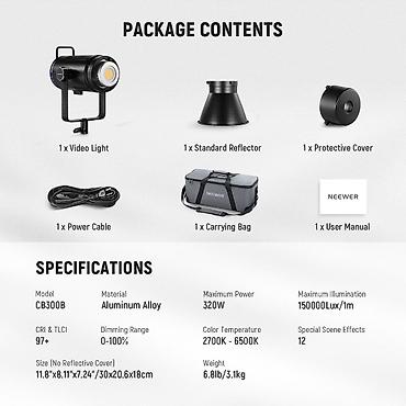 Фото и видеокамеры: NEEWER CB300B 320W Bi-Color LED Video Light — 3
