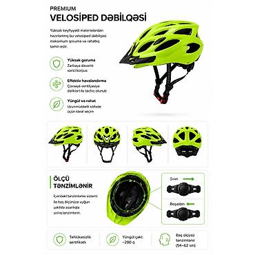 kask satın al: №: 16988 Məhsulun adı: Velosiped dəbilqələsi – Yaşıl Brend: No Brand — 1