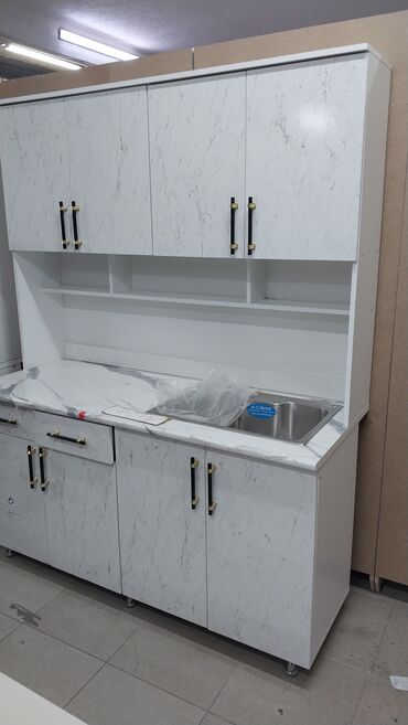 Кухонные гарнитуры: Кухонный гарнитур, Новый, цвет - Белый, ДСП, Бесплатная доставка, Платная доставка at lalafo.kg — 8 Кухонные гарнитуры: Кухонный гарнитур, Новый, цвет - Белый, ДСП, Бесплатная доставка, Платная доставка — 8