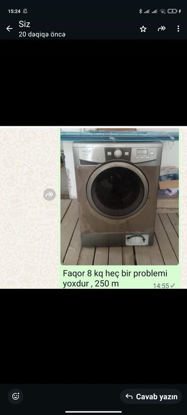 Su qızdırıcı kranlar: Paltaryuyan maşın Fagor, 8 kq, Avtomat, Qurutmasız, Kredit yoxdur