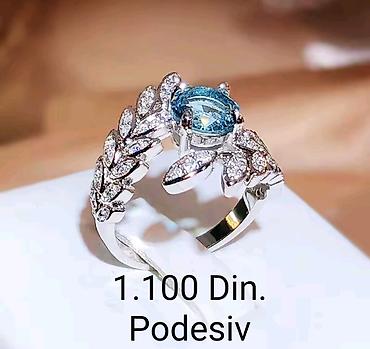 mona torba braon: Elegantni posrebreni podesivi prsten od hirurskog čelika sa žigom — 1