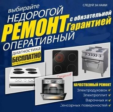Кухонные плиты, духовки: Ремонт газовых, электрических духовок, газовых плит, электроплит