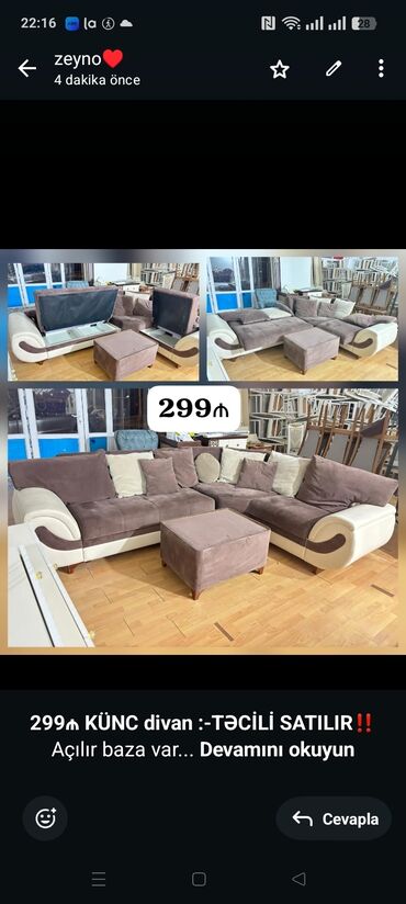 Matraslar: *299₼ KÜNC divan :-TƏCİLİ SATILIR*‼️ Açılır baza var ÜNVAN:-muşfiqabad lalafo.az -da Matraslar: *299₼ KÜNC divan :-TƏCİLİ SATILIR*‼️ Açılır baza var ÜNVAN:-muşfiqabad