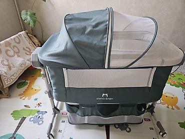 Мебель: Детская колыбель-люлька INING BABY с навесом и москитной сеткой — 1