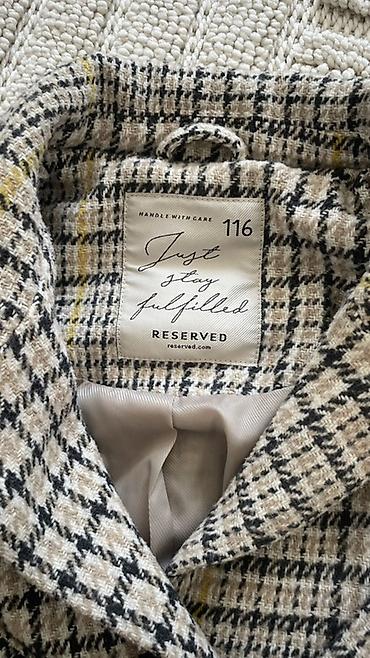 дети огуз: Детское пальто-пиджак Reserved, размер 116 - Классический принт — 3