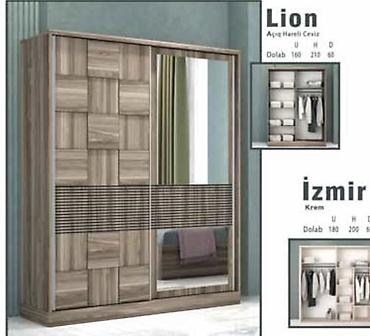məbel: Lion dolab – açıq həmcıl ceviz rəngi Fabrik istehsalı mebellərin — 1