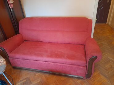 namestaj trosed dvosed fotelja: Two-seat sofas, Textile, color - Pink, Used