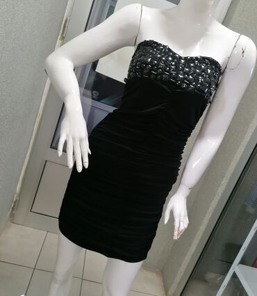 haljina sa visnjama: Aros S (EU 36), color - Black, Cocktail, Without sleeves