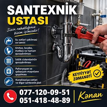 i̇s elani: Santexnik ustası tələb olunur, 6 ildən artıq təcrübə, Gecə növbəsində iş, Gündəlik ödəniş — 2